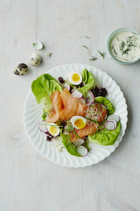Food styling: Matt Russell Salmon Quail Egg